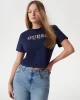Guess CN SS CROPPED WASHED LOGO TEE Kadın Lacivert T-shirt W5GI15K8FQ4-G7P1