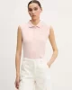 Guess Jeans GJ SLEEVELESS COLLAR SLIM PKT Kadın Pembe T-shirt W5GP24KCYR1-G6R4