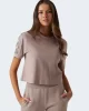 Guess Brıtney Crop Tee Kadın Kahverengi T-Shirt V3RI08I3Z14-G1L9