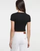 Guess Jeans GJ SL CN SNAP EMBRO SLIM TOP Kadın Siyah T-shirt W5GP27KA0H1-JBLK