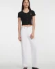 Guess Jeans GJ SL CN SNAP EMBRO SLIM TOP Kadın Siyah T-shirt W5GP27KA0H1-JBLK