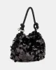 Guess HOLIDAY SHINE TOP HANDLE POUCH Kadın Siyah Omuz Çantası HWEG9538750-BLA