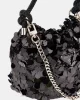 Guess HOLIDAY SHINE TOP HANDLE POUCH Kadın Siyah Omuz Çantası HWEG9538750-BLA