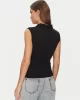 Guess Jeans GJ SLEEVELESS COLLAR SLIM PKT Kadın Siyah T-shirt W5GP24KCYR1-JBLK