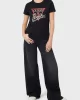 Guess SS CN TRIANGLE LOVE TEE Kadın Siyah T-shirt W5RI10I3Z14-JBLK