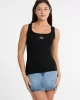 Guess Jeans GJ TANK TOP SLIM RIB EMBRO Kadın Siyah Atlet W5GP26KA0H1-JBLK