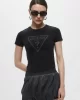 Guess GO VINTAGE TRIANGLE SLIM TEE Kadın Siyah T-shirt W5GI32J1314-JTMU