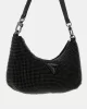 Guess ZALINA MINI TOP ZIP SHLDR BAG Kadın Siyah Omuz Çantası HWRB9350720-BLA
