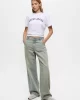 Guess Jeans GJ SS CN BOXY COLLEGIATE TEE Kadın Beyaz T-shirt W5RI41K8HM0-G011