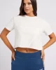 Guess Adele Crop T-Shırt Kadın Krem T-Shirt V2YI06K8HM0-G6K5