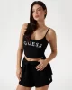 Guess SUNFLOWER RIB TOP Kadın Siyah Atlet V5GP16K8RT2-JBLK