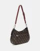Guess Noelle Top Zıp Shoulder Bag Kadın Kahverengi Omuz Çantası HWQL7879180-BRO