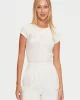 Guess KIARA SS T-SHIRT Kadın Krem T-shirt V4BI16KCIV1-G6K5