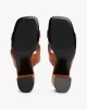 Tommy Hilfiger LEATHER & SUEDE BLOCK HEEL MULE Kadın Terlik FW0FW08530GPA