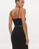 CK Jeans LOGO ELASTIC STRAPPY DRESS Kadın Siyah Elbise J20J219644-BEH
