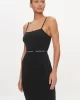 CK Jeans LOGO ELASTIC STRAPPY DRESS Kadın Siyah Elbise J20J219644-BEH