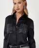 Guess MARGUERITE HOTFIX POKETS SHIRT Kadın Siyah Gömlek W5RH40WFQC2-JBLK