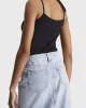Calvin Klein Kadın Pamuklu Slim Fit Siyah İp Askılı Atlet