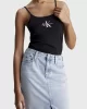 Calvin Klein Kadın Pamuklu Slim Fit Siyah İp Askılı Atlet