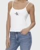 CK Jeans MONOLOGO STRAPPY TANK TOP Kadın BEYAZ Atlet J20J223105-YAF