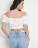 Guess OFF SHOULDER FRIDA T Kadın Beyaz Crop W4GH40WG4F0-G011