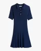 Tommy Hilfiger RIB BUTTON F&F POLO SWT DRESS Kadın  Elbise WW0WW45512C1G