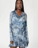 Guess SIBILLA LS BELT DRESS Kadın Mavi Elbise W5RK35WDW82-P7VG