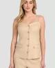 Guess SL ISABEAU CORSET TOP Kadın Kahverengi Bluz W5GH0LWH5L2-G1L7