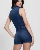 Guess Kadın Kimora Fermuarlı Mavi Denim Tulum