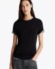 Tommy Hilfiger SLIM CODY C-NK SS Kadın siyah T-shirt WW0WW40587BDS
