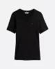 Tommy Hilfiger SLIM CODY C-NK SS Kadın siyah T-shirt WW0WW40587BDS