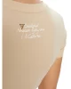 Guess Ss Cn Cheeta Logo Trıangle Tee Kadın Kahverengi T-Shirt W5RI22J1314-G1M5