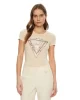 Guess Ss Cn Cheeta Logo Trıangle Tee Kadın Kahverengi T-Shirt W5RI22J1314-G1M5