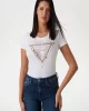 Guess SS CN CHEETA LOGO TRIANGLE TEE Kadın Beyaz T-shirt W5RI22J1314-G011
