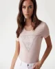 Guess SS CN SHINY TRIANGLE TEE Kadın Pembe T-shirt W5RI11J1314-A61L