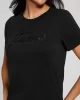 Guess SS SCRIPT LACE LOGO EASY TEE Kadın Siyah T-shirt W5RI08K9RM1-JBLK