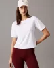 Calvin Klein Kadın Beyaz Regular Fit Logolu Crop T-Shirt