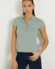 Guess SS TRI LOGO LIZA PIQ Kadın Yeşil T-shirt W4GP61KARS0-G8DP