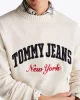 Tommy Jeans TJM REG VARSITY CREW SWEATER EXT Erkek beyaz Kazak DM0DM21114ACG