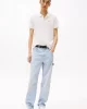 Tommy Jeans TJM SLIM PLACKET POLO EXT Erkek BEYAZ T-shirt DM0DM20676YBL