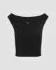Tommy Jeans TJW BOAT NECK TOP SS EXT Kadın siyah T-shirt DW0DW20234BDS