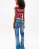 Tommy Jeans TJW BOAT NECK TOP SS EXT Kadın kırmızı T-shirt DW0DW20234XIP