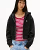 Tommy Jeans TJW BXY CRP BADGE ZIP HOODIE Kadın siyah Ceket DW0DW21355BDS
