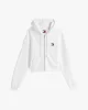 Tommy Jeans TJW BXY CRP BADGE ZIP HOODIE Kadın beyaz Ceket DW0DW21355YBL