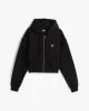 Tommy Jeans TJW BXY CRP BADGE ZIP HOODIE Kadın siyah Ceket DW0DW21355BDS