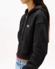 Tommy Jeans TJW BXY CRP BADGE ZIP HOODIE Kadın siyah Ceket DW0DW21355BDS