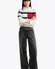 Tommy Jeans TJW CENTER FLAG SWEATER EXT Kadın  Kazak DW0DW19335YBH