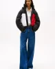 Tommy Jeans TJW CROP FLAG PUFFER Kadın lacivert Mont DW0DW20550BDS