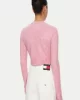 Tommy Jeans TJW CRP SCRIPT SWEATER EXT Kadın pembe Kazak DW0DW19895TOT