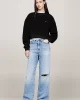 Tommy Jeans TJW OVS TEDDY CREW Kadın SİYAH Sweatshirt DW0DW18770BDS